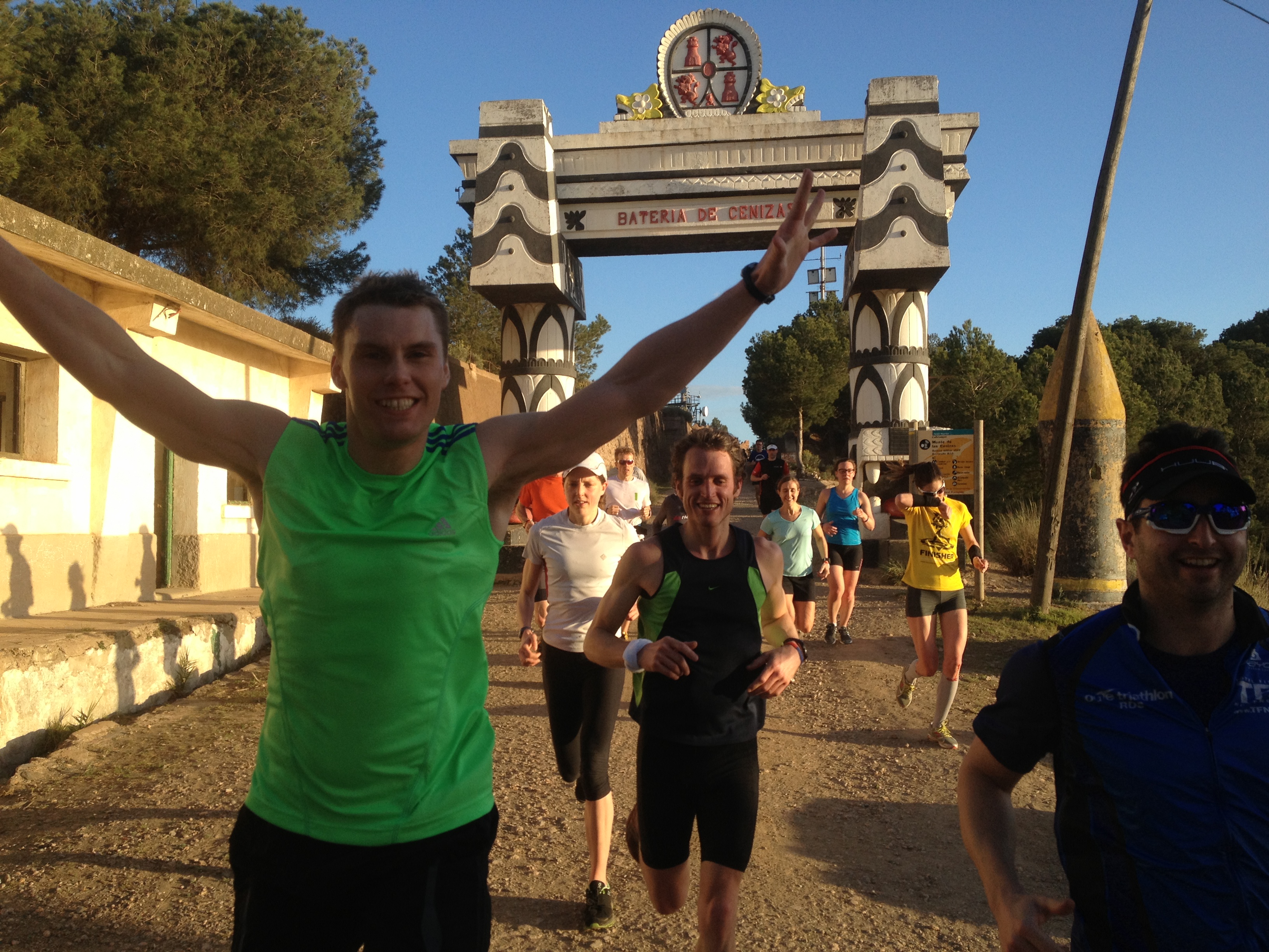 Athletes enjoying a group run