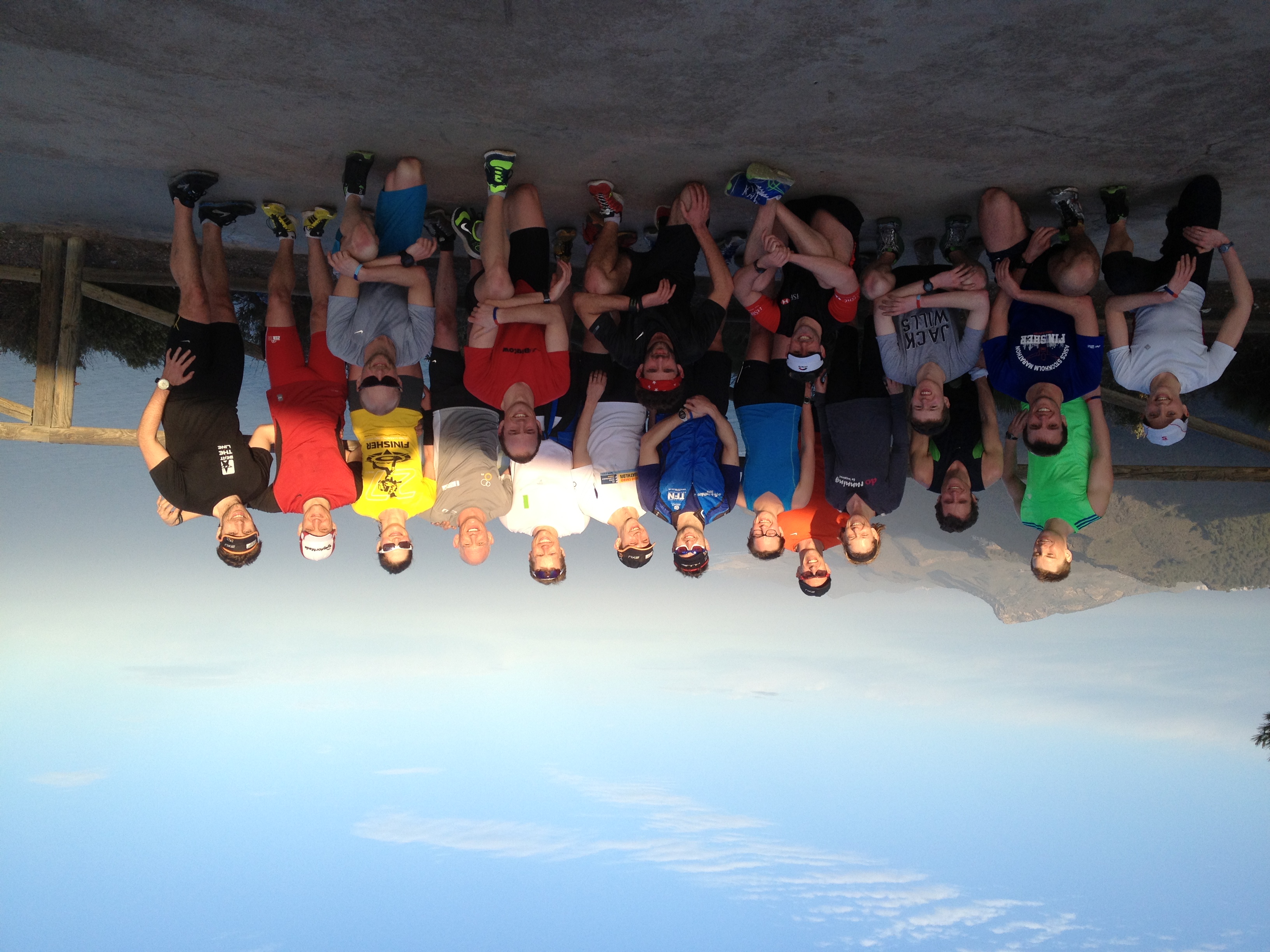 The squad together at a coastal mountain viewpoint